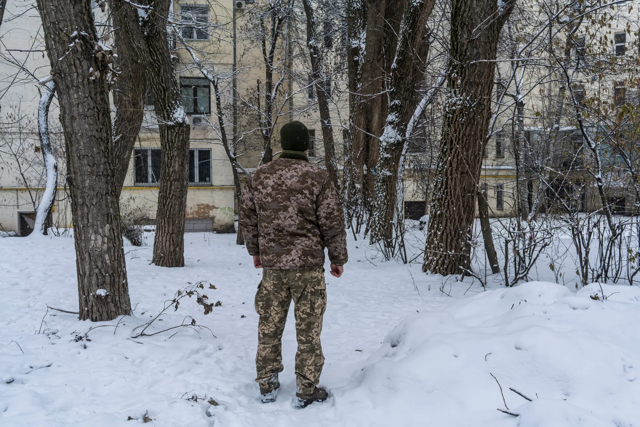 Майор Володимир, командир батареї ППО Український Патріот, минулого місяця в Києві.